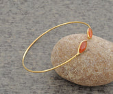 Chalcedony Cuff Bracelet-Fanta Chalcedony 7x15mm Marquise Gemstone Cuff Bangle-Christmas Gift-Sterling Silver Gold Plated Bangle Bracelet